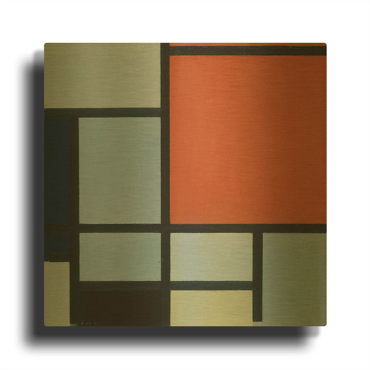 'Composition 1921' By Piet Mondrian Gold Metal Wall Art