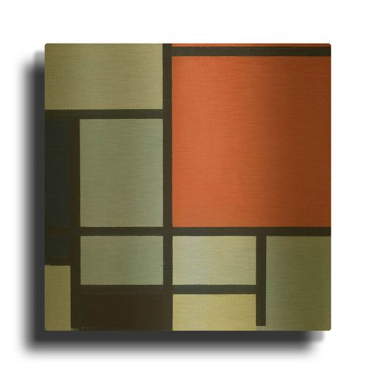 'Composition 1921' By Piet Mondrian Gold Metal Wall Art