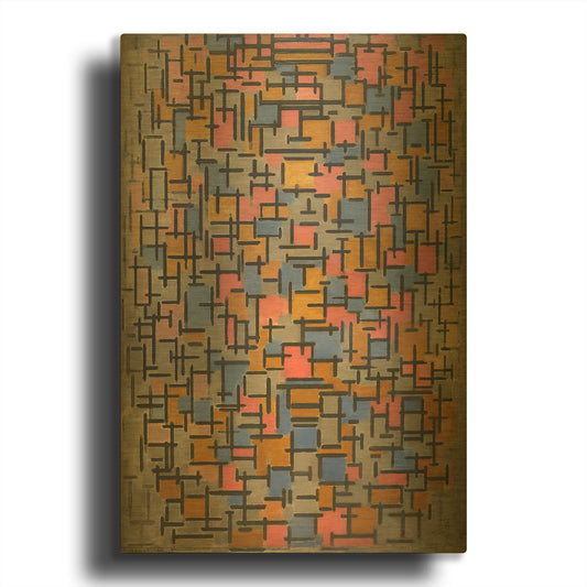 'Composizione, 1916' By Piet Mondrian Gold Metal Wall Art