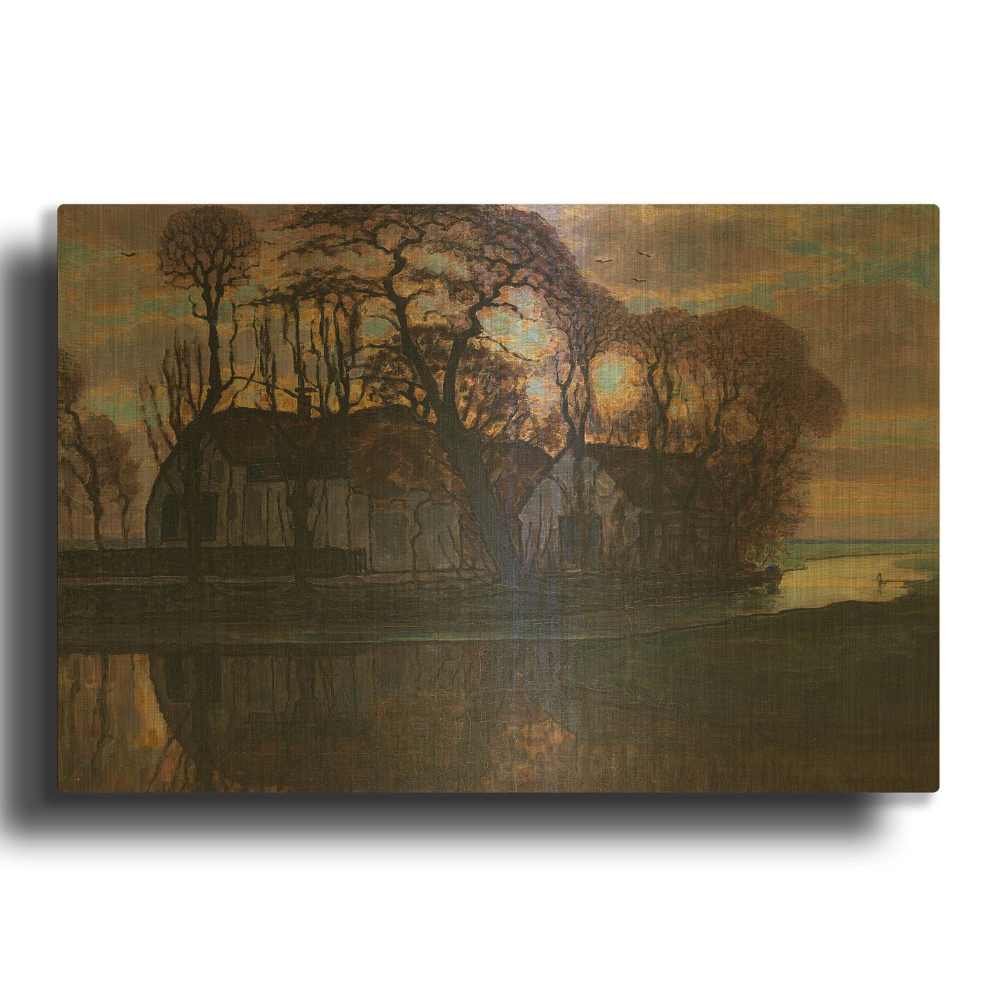 'Farm Near Duivendrecht, in the Evening, 1916' By Piet Mondrian Gold Metal Wall Art