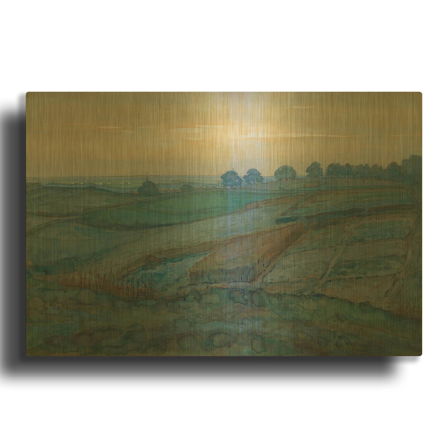 'Landscape near Arnhem, 1900–1901' By Piet Mondrian Gold Metal Wall Art