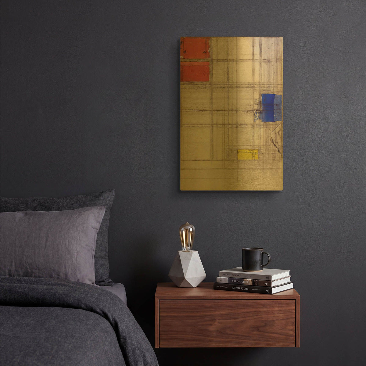 'Study for a Composition, 1940–1941' By Piet Mondrian Gold Metal Wall Art