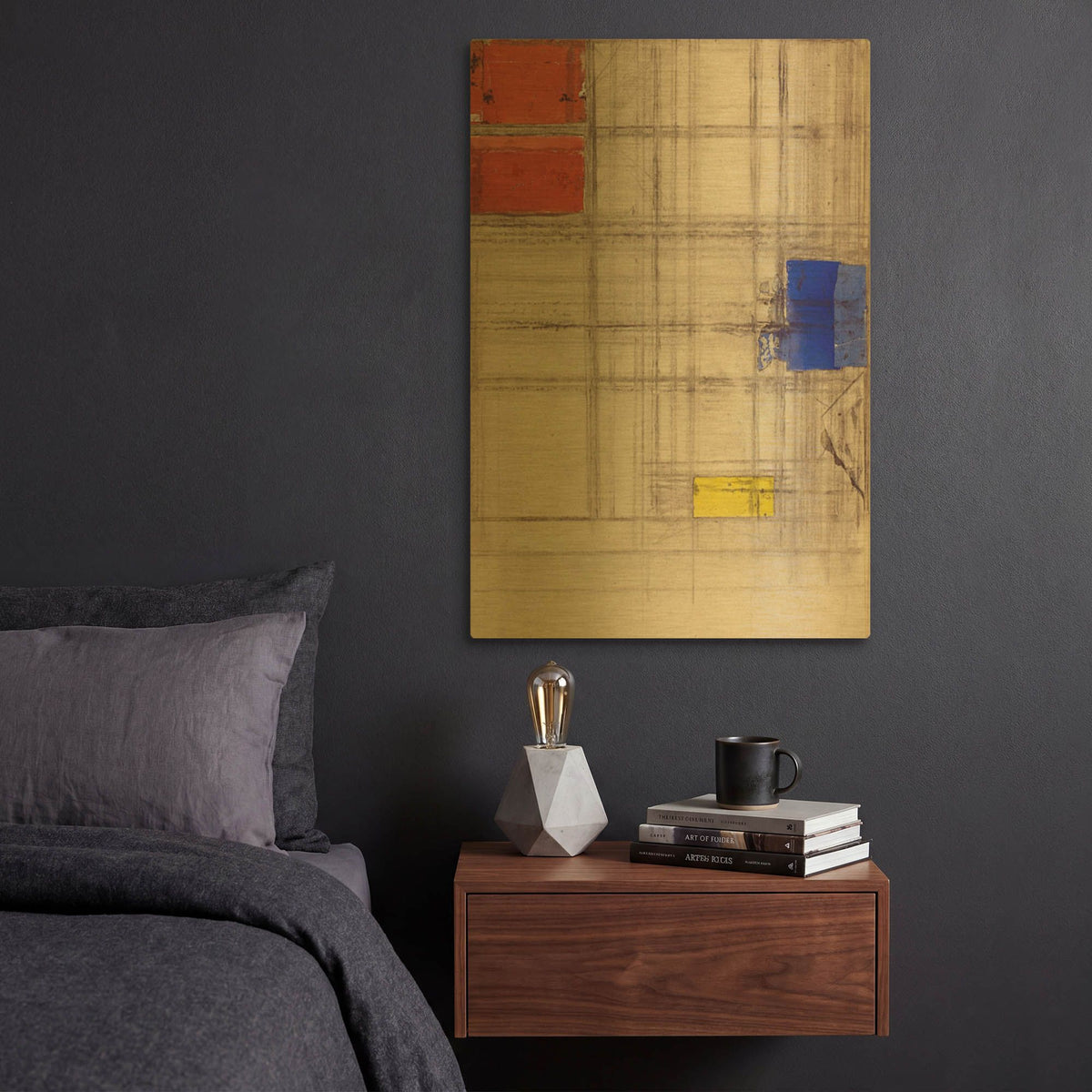 'Study for a Composition, 1940–1941' By Piet Mondrian Gold Metal Wall Art