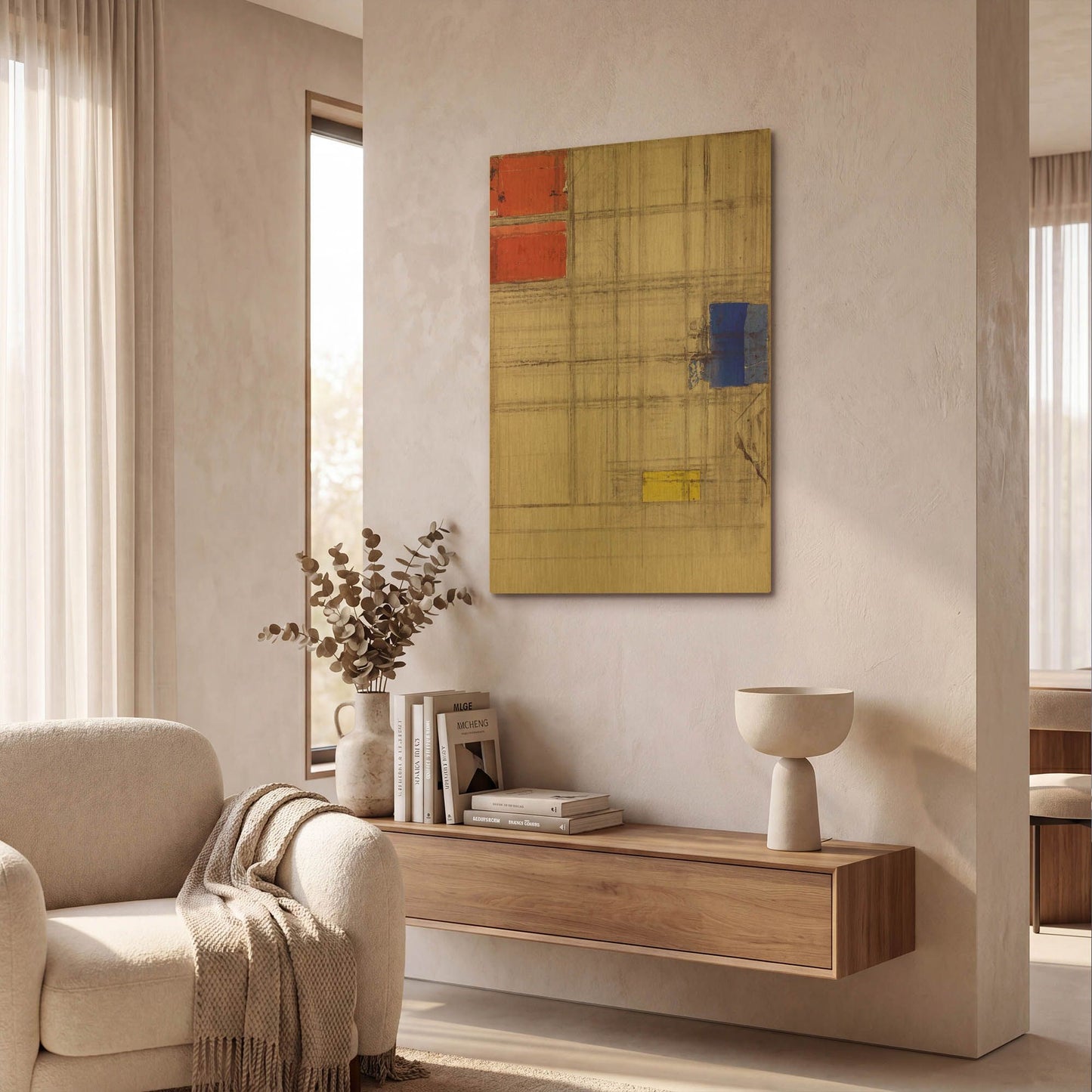 'Study for a Composition, 1940–1941' By Piet Mondrian Gold Metal Wall Art