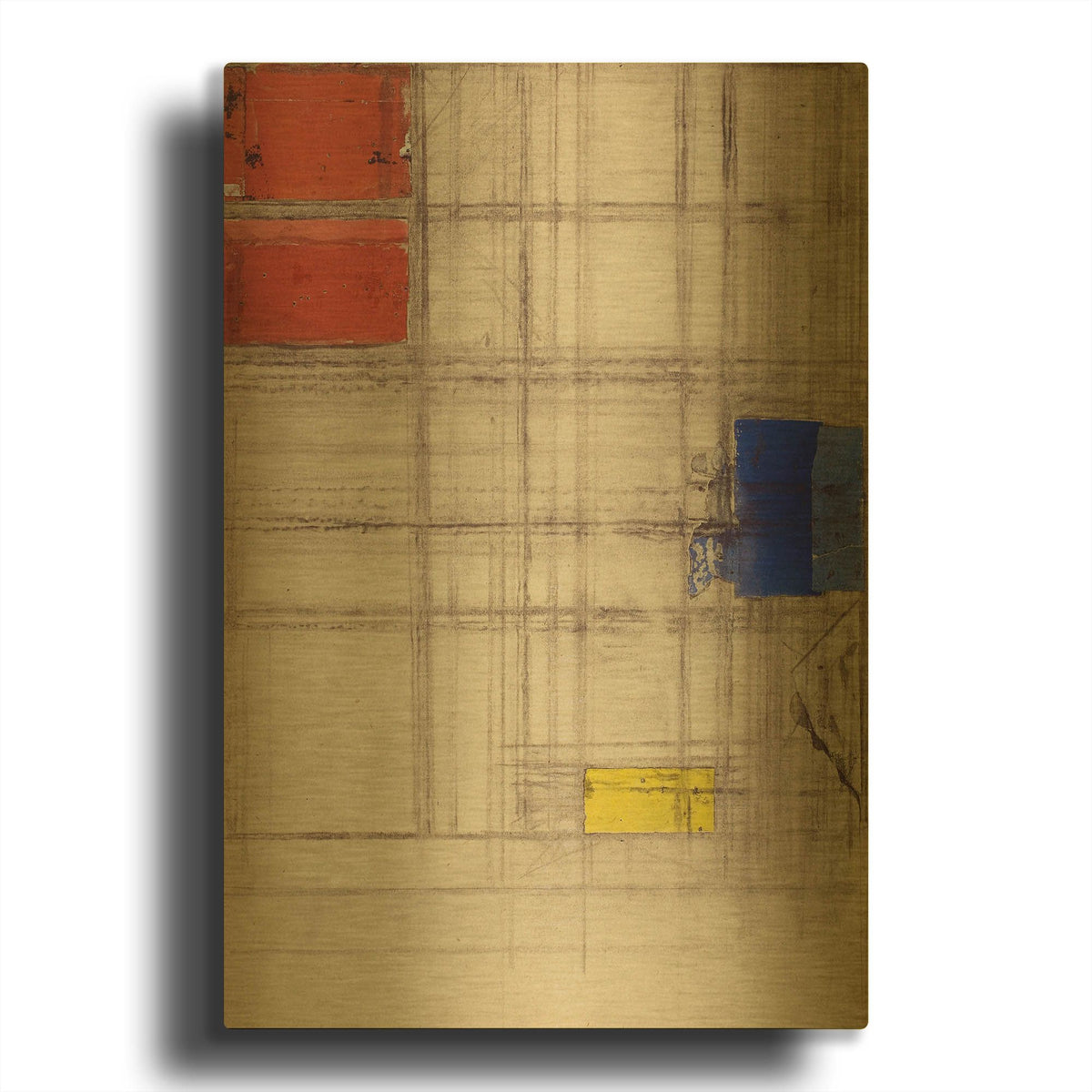'Study for a Composition, 1940–1941' By Piet Mondrian Gold Metal Wall Art