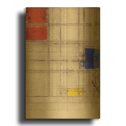 'Study for a Composition, 1940–1941' By Piet Mondrian Gold Metal Wall Art