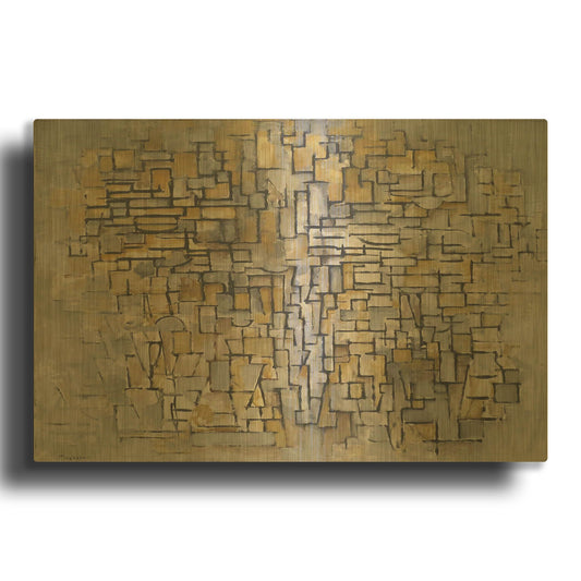 'Tableau No. 2, Composition No. VII, 1913' By Piet Mondrian Gold Metal Wall Art