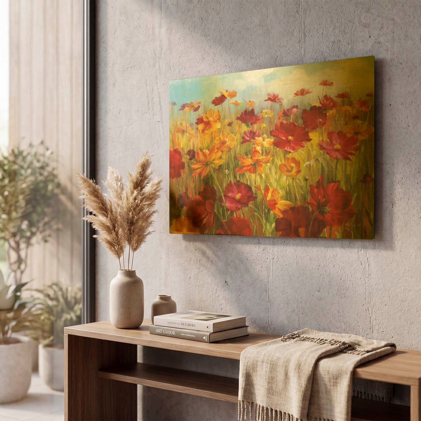 'Cosmos in the Field' By Danhui Nai Gold Metal Wall Art