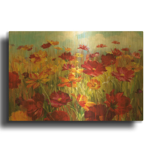 'Cosmos in the Field' By Danhui Nai Gold Metal Wall Art