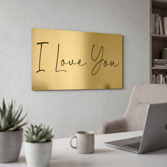'I Love You' By LUXE Gold Metal Wall Art