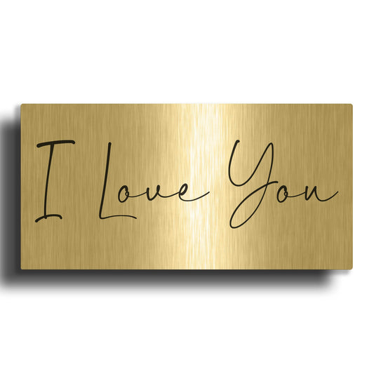 'I Love You' By LUXE Gold Metal Wall Art