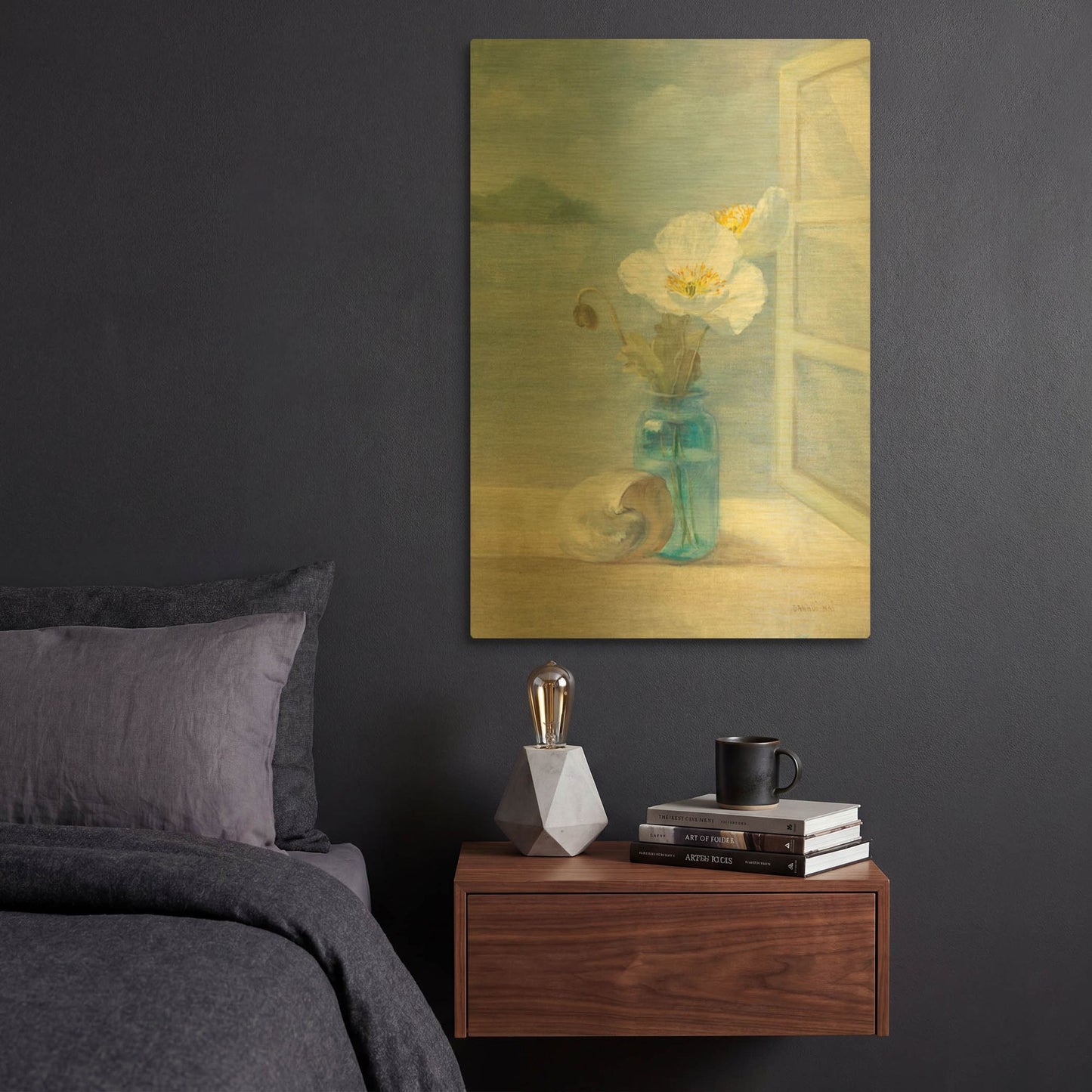 'Coastal Florals II' By Danhui Nai Gold Metal Wall Art
