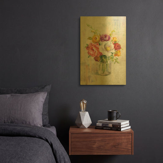 'Summer Treasures I Crop' By Danhui Nai Gold Metal Wall Art