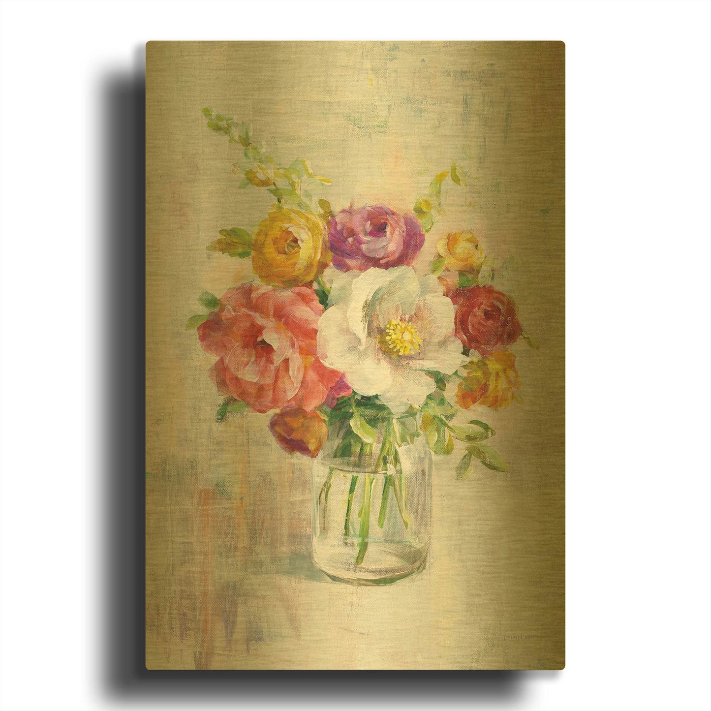 'Summer Treasures I Crop' By Danhui Nai Gold Metal Wall Art