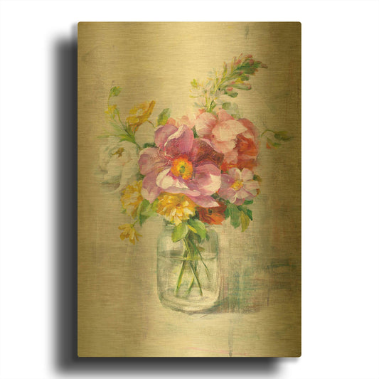 'Summer Treasures II Crop' By Danhui Nai Gold Metal Wall Art