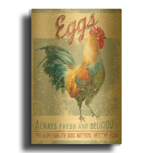 'Farm Nostalgia VI' By Danhui Nai Gold Metal Wall Art
