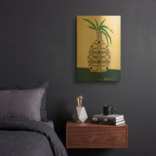 'Beverly Vase' By Megan Galante Gold Metal Wall Art