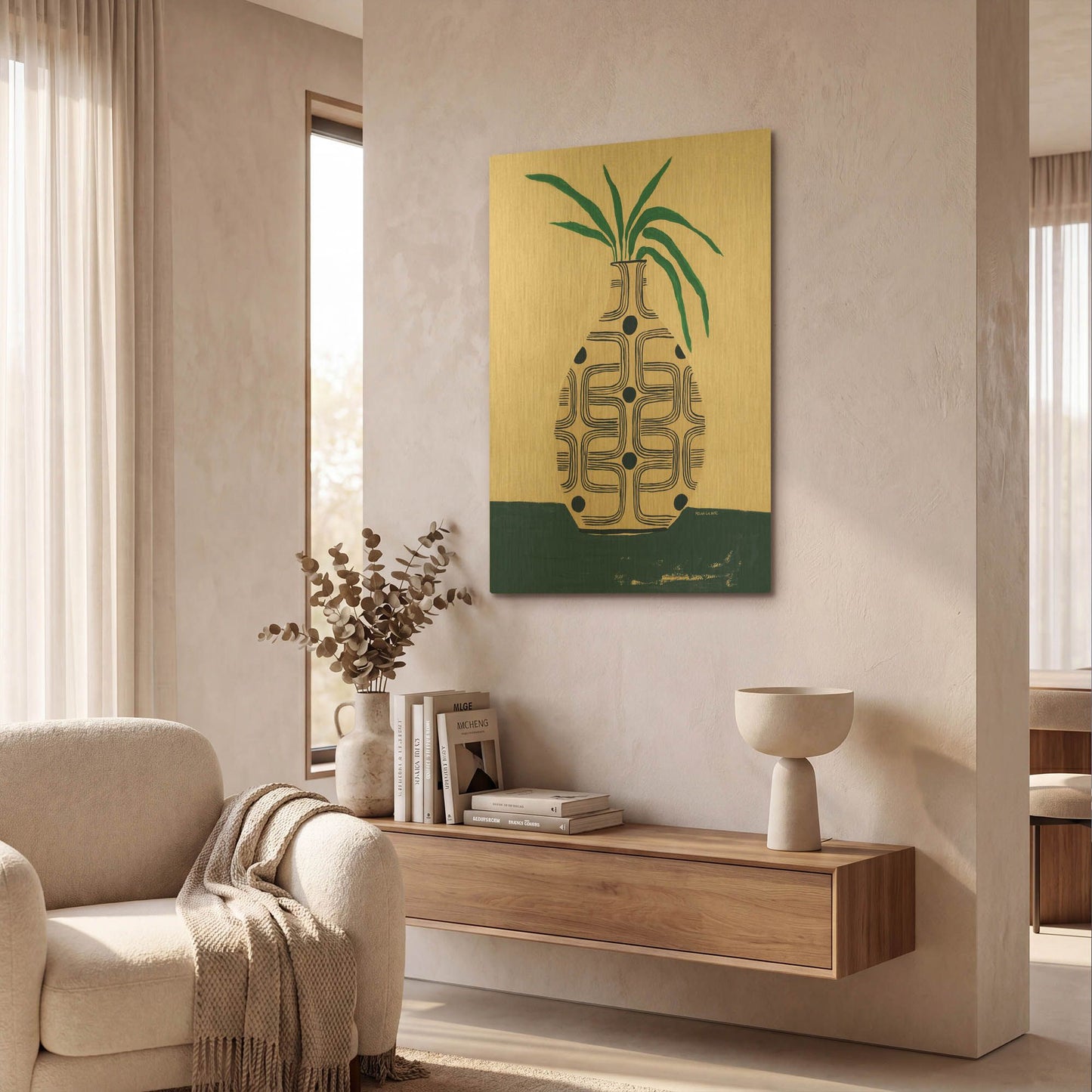 'Beverly Vase' By Megan Galante Gold Metal Wall Art
