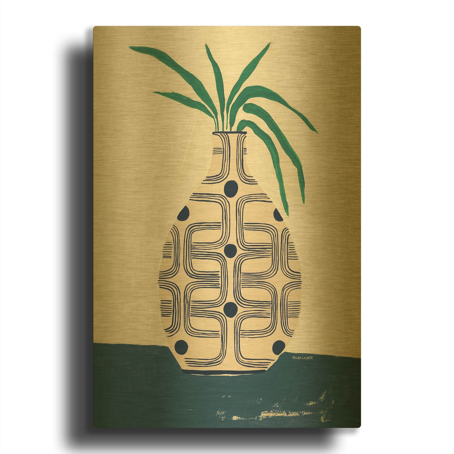 'Beverly Vase' By Megan Galante Gold Metal Wall Art