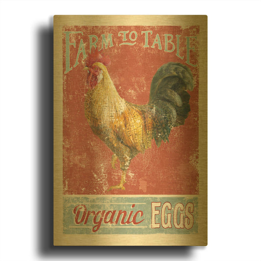'Farm Nostalgia V' By Danhui Nai Gold Metal Wall Art