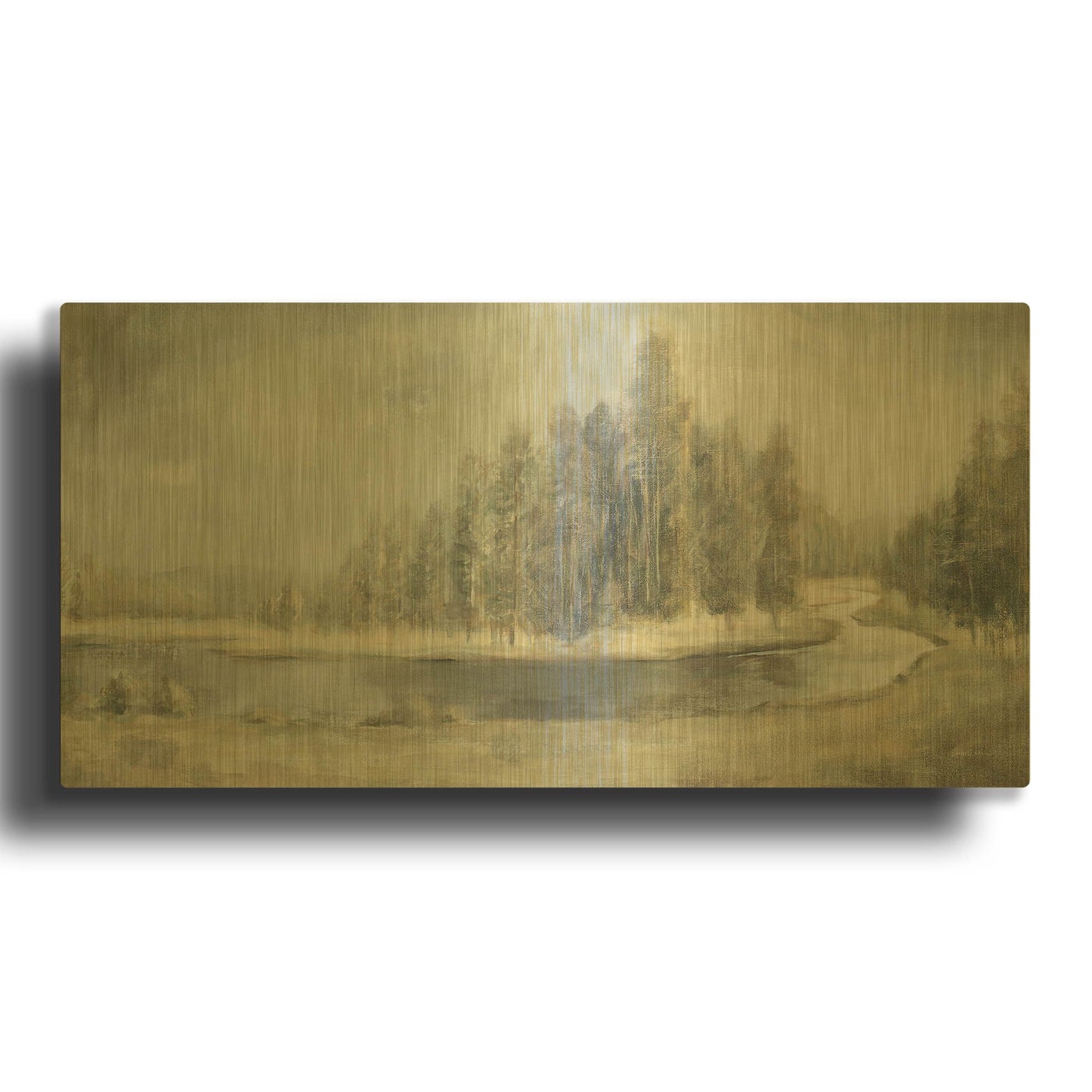 'Landscape Trio IV' By Danhui Nai Gold Metal Wall Art
