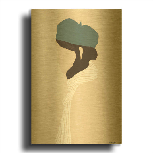 'Blue Beret' By Megan Galante Gold Metal Wall Art