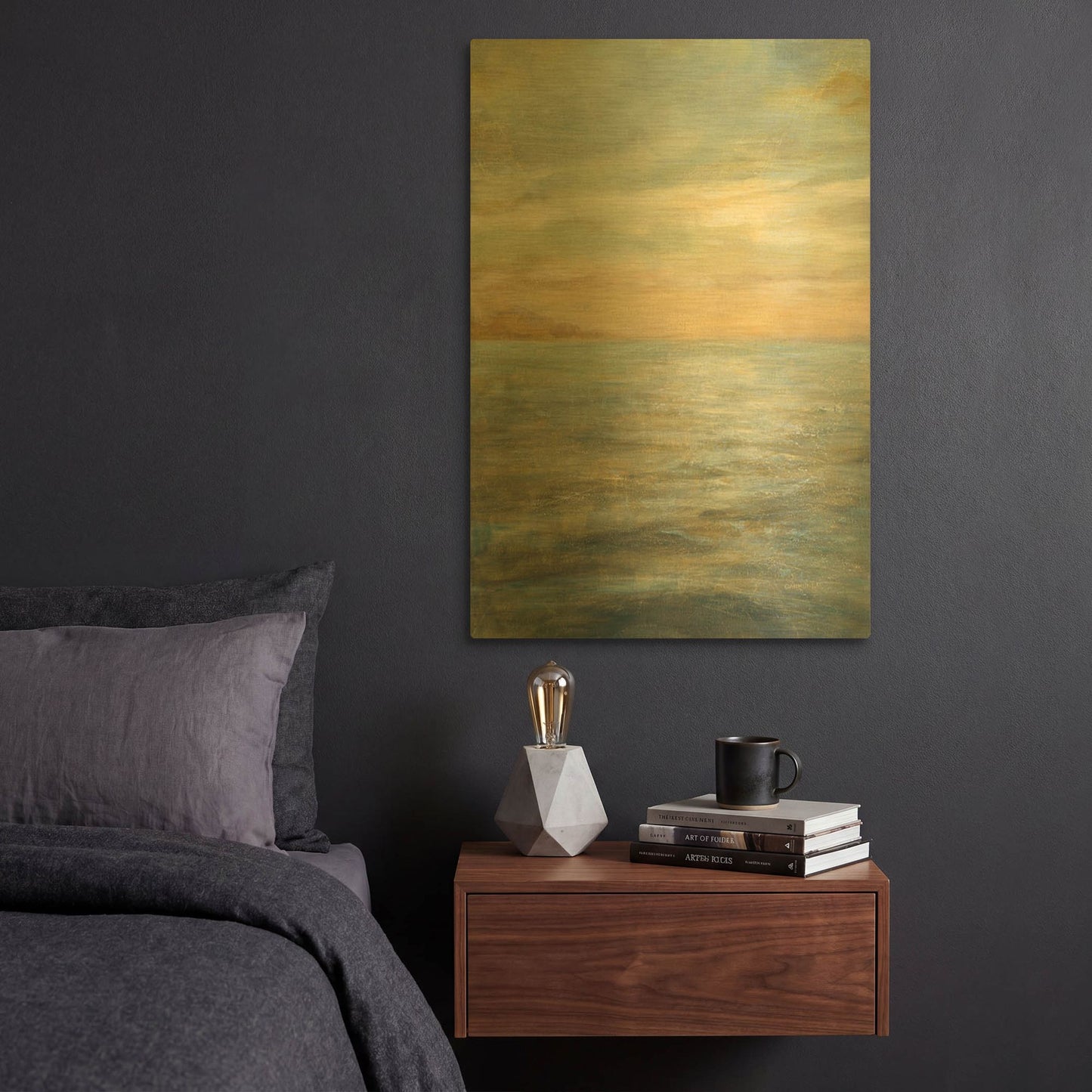 'Serene Sea II' By Danhui Nai Gold Metal Wall Art