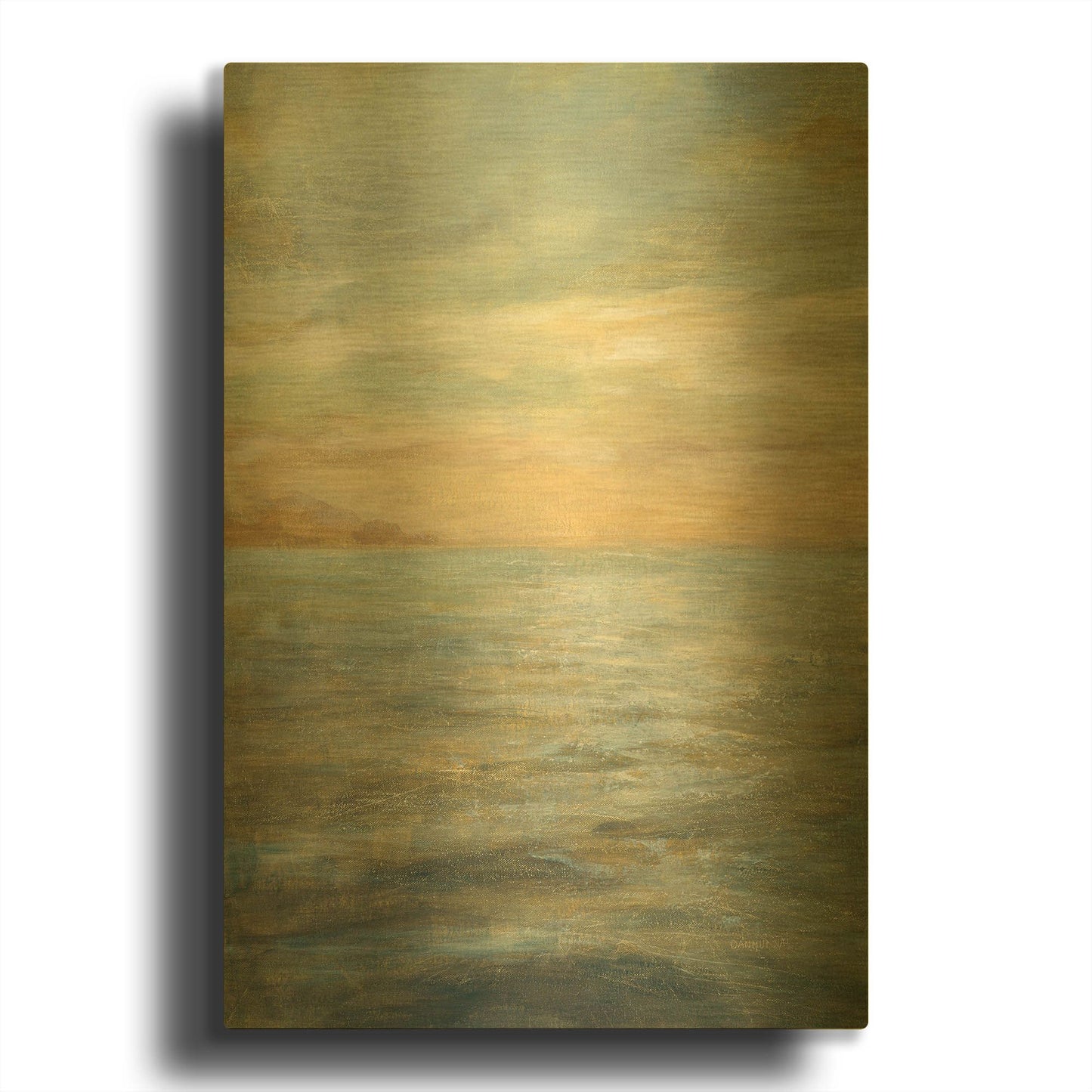 'Serene Sea II' By Danhui Nai Gold Metal Wall Art