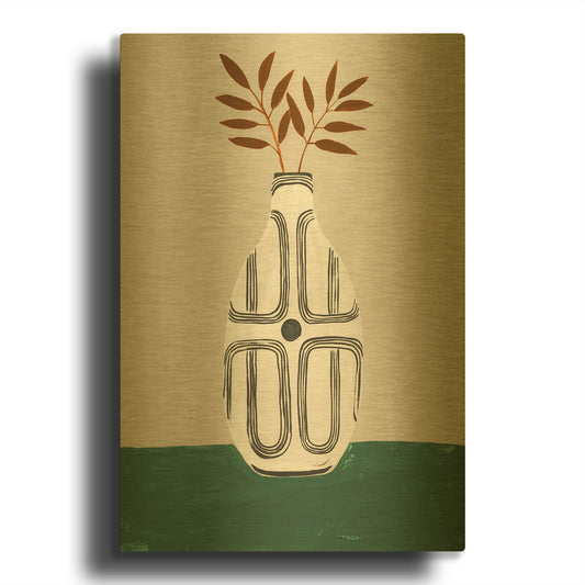 'Emile Vase' By Megan Galante Gold Metal Wall Art