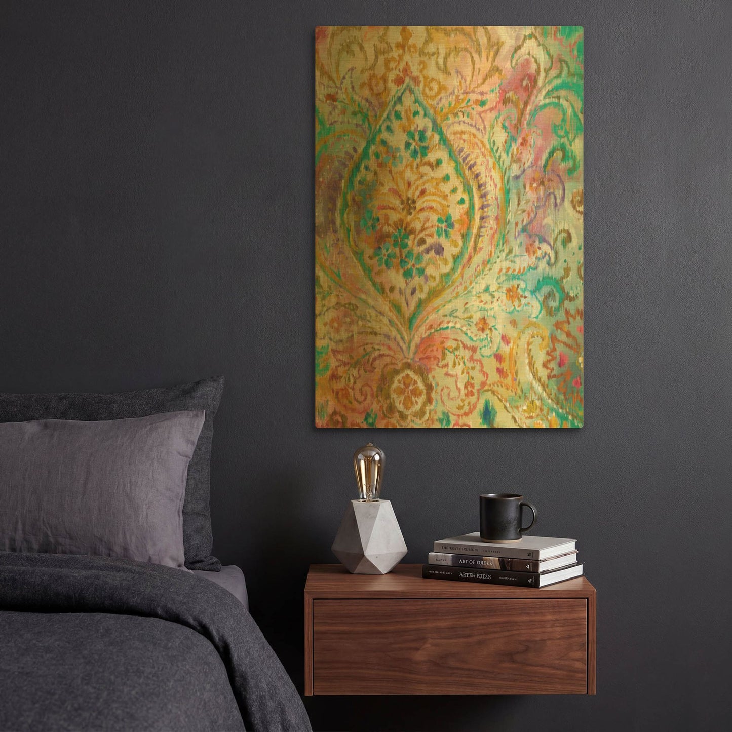 'Boho Paisley II' By Danhui Nai Gold Metal Wall Art