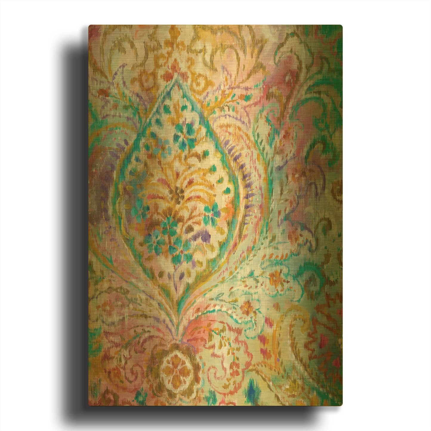 'Boho Paisley II' By Danhui Nai Gold Metal Wall Art