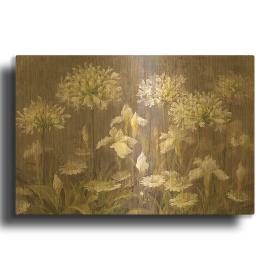 'Spring Blossoms Neutral' By Danhui Nai Gold Metal Wall Art