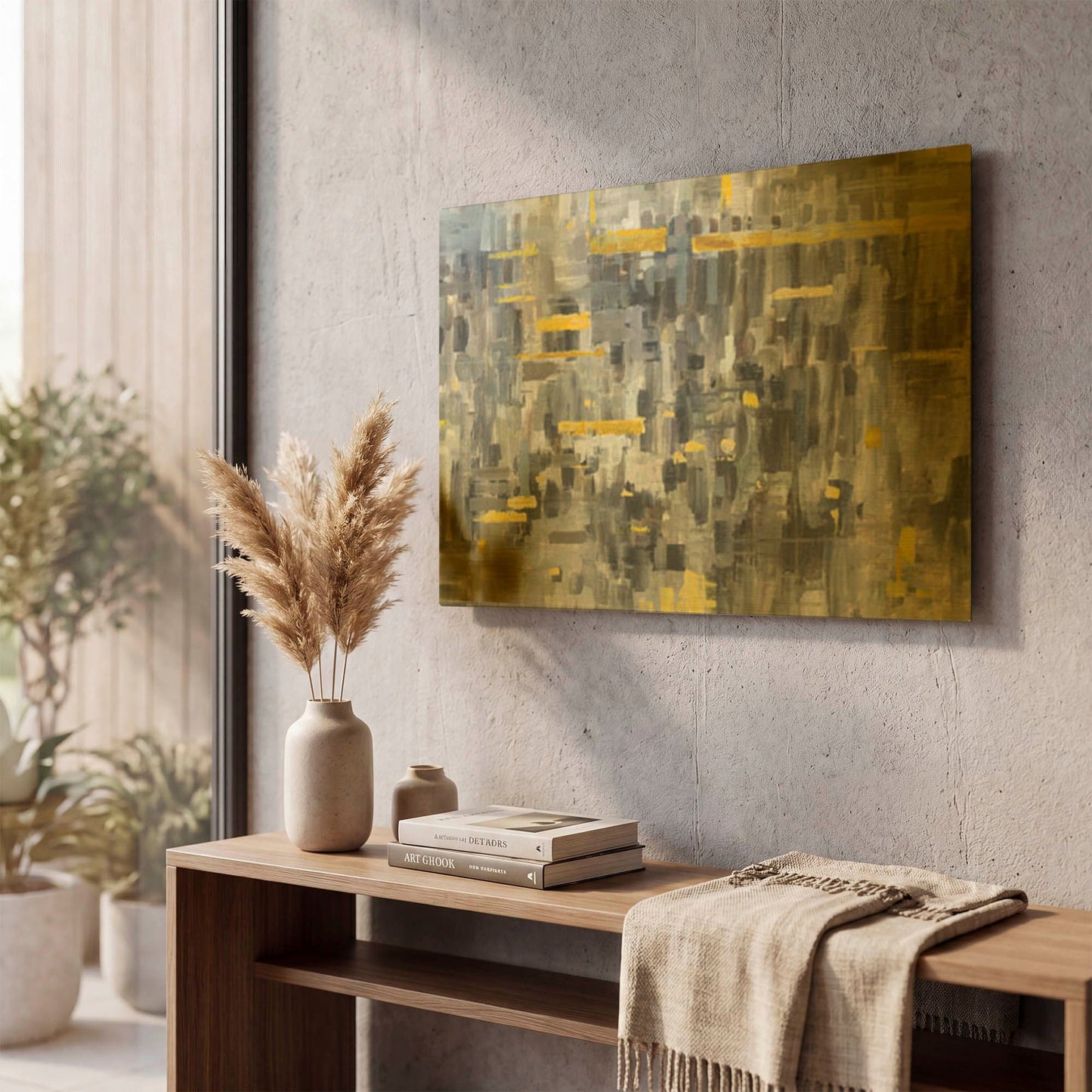 'Reflections Crop' By Danhui Nai Gold Metal Wall Art