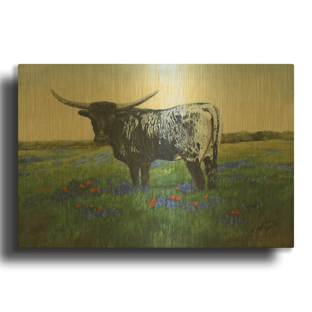 'My Flowers II' By Kathy Winkler Gold Metal Wall Art