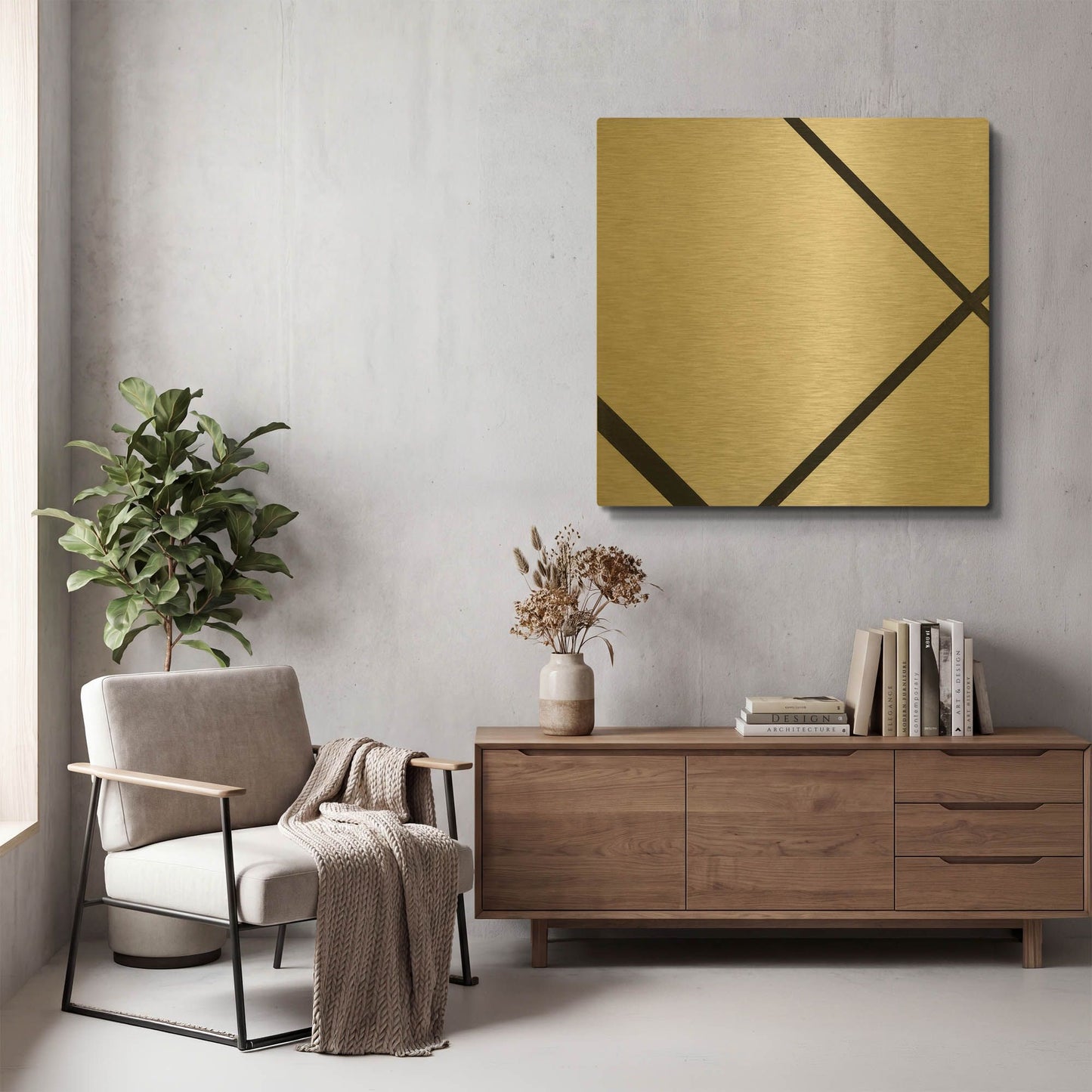 'Fox Trot A, 1930' By Piet Mondrian Gold Metal Wall Art