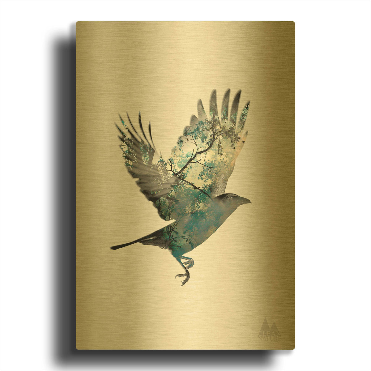 'Bird' By Clean Nature Gold Metal Wall Art