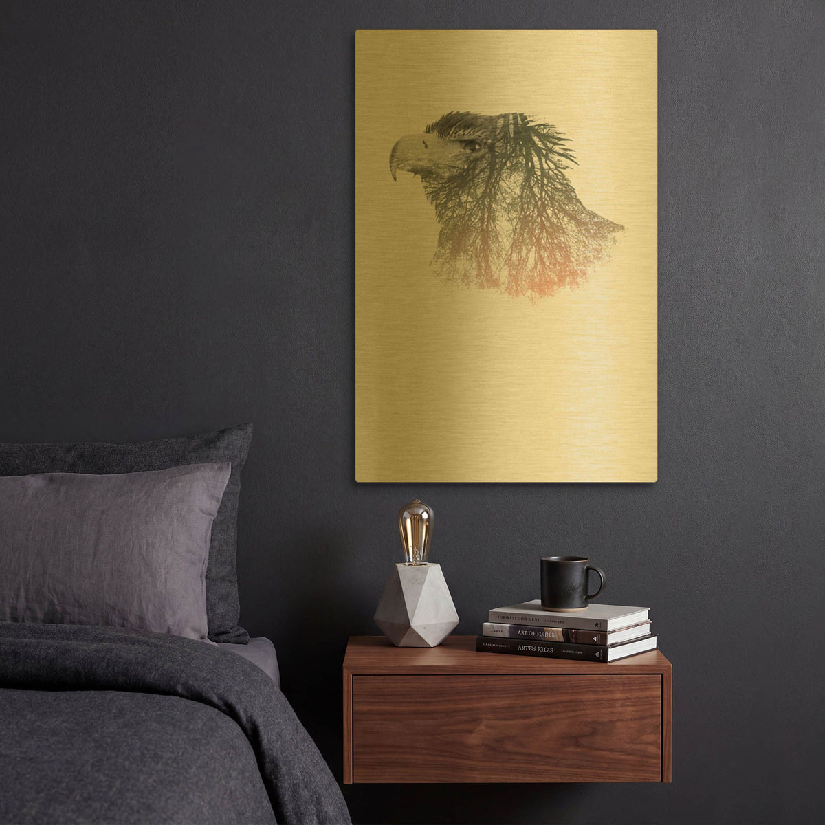 'Eye of the Forest I' By Clean Nature Gold Metal Wall Art