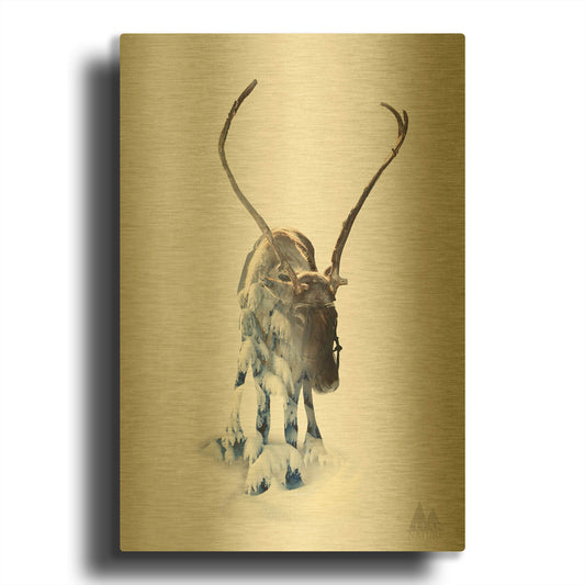 'Moose' By Clean Nature Gold Metal Wall Art
