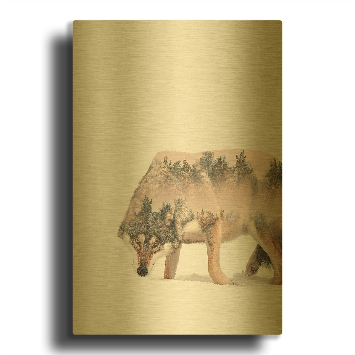'Wulf' By Clean Nature Gold Metal Wall Art