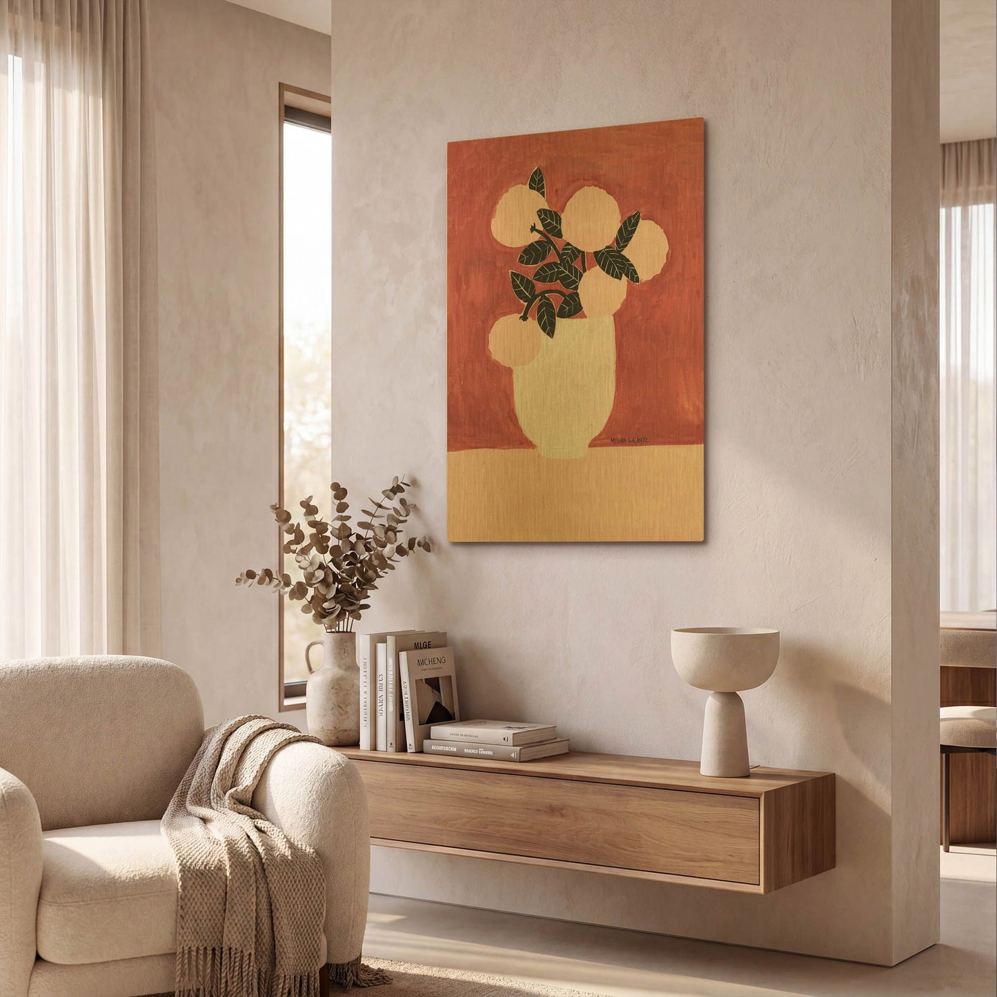 'Posy Vase' By Megan Galante Gold Metal Wall Art