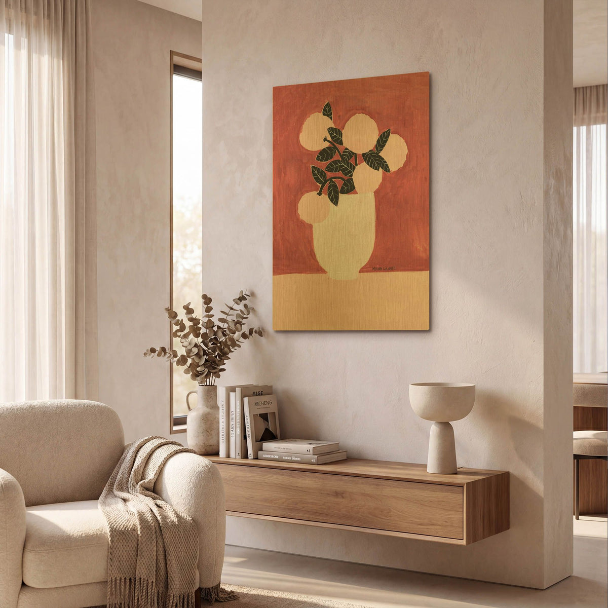 'Posy Vase' By Megan Galante Gold Metal Wall Art
