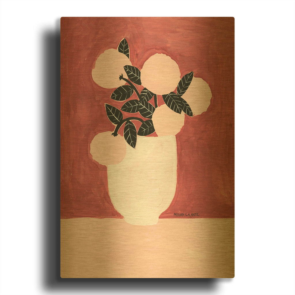 'Posy Vase' By Megan Galante Gold Metal Wall Art