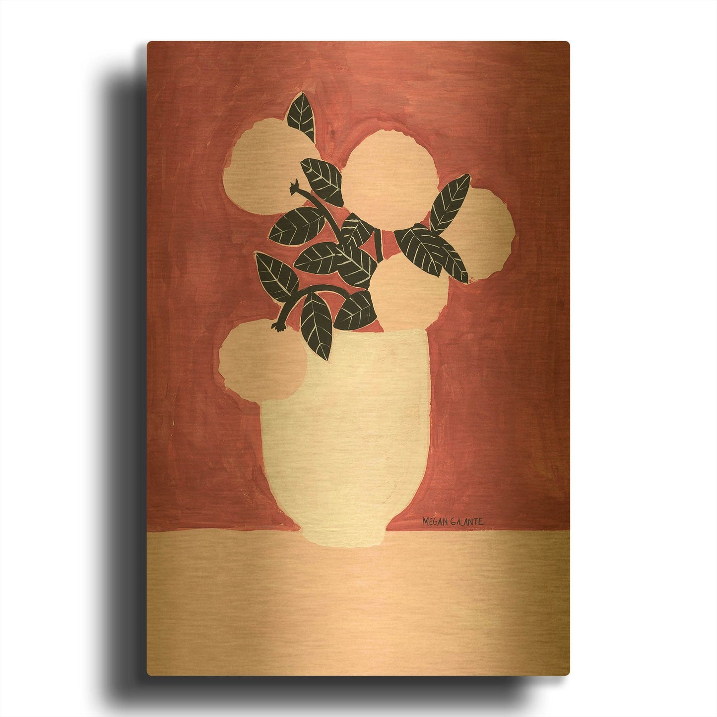 'Posy Vase' By Megan Galante Gold Metal Wall Art