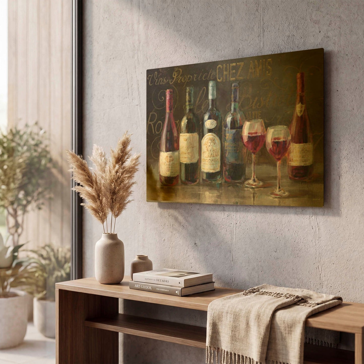 'Bistro Reds v.2 Crop' By Danhui Nai Gold Metal Wall Art