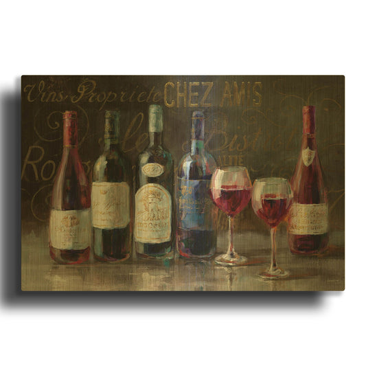 'Bistro Reds v.2 Crop' By Danhui Nai Gold Metal Wall Art