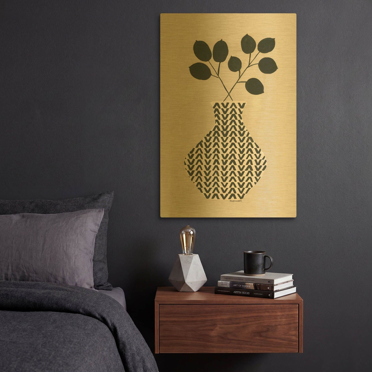 'Vadim Vase' By Megan Galante Gold Metal Wall Art
