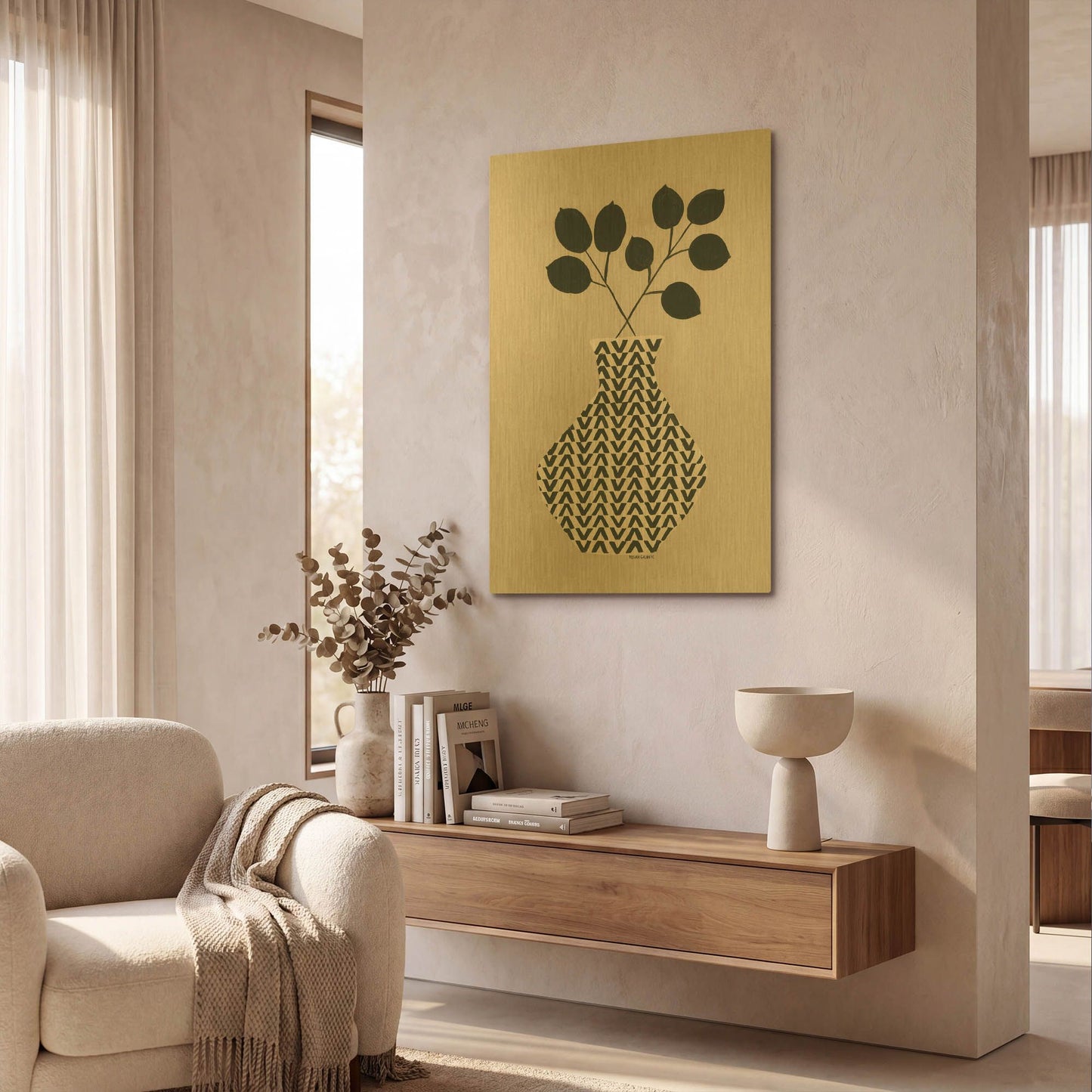 'Vadim Vase' By Megan Galante Gold Metal Wall Art