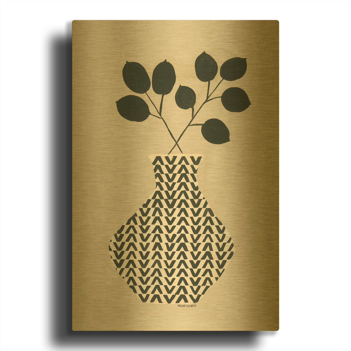 'Vadim Vase' By Megan Galante Gold Metal Wall Art
