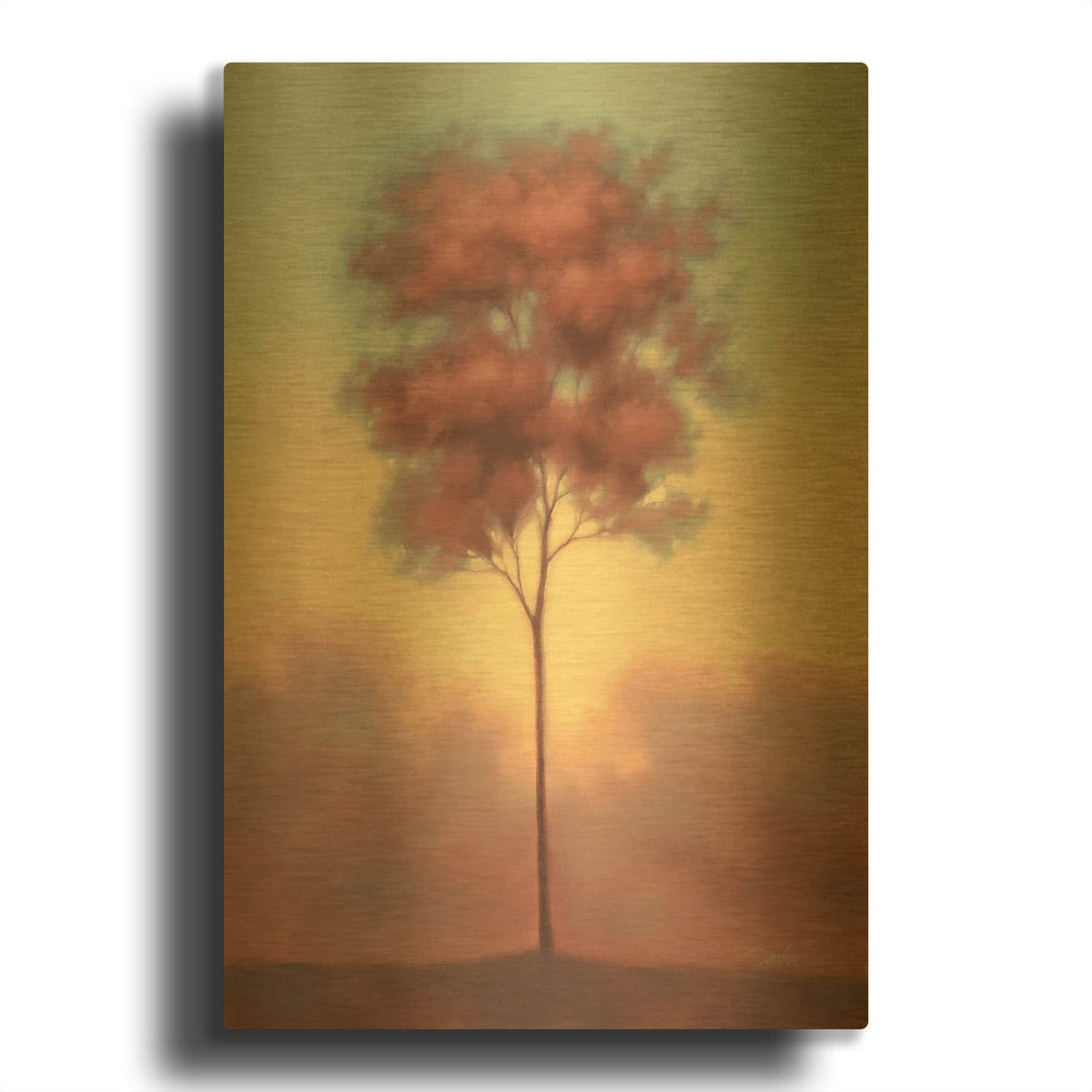 'Solitude II' By Darlou Gams Gold Metal Wall Art