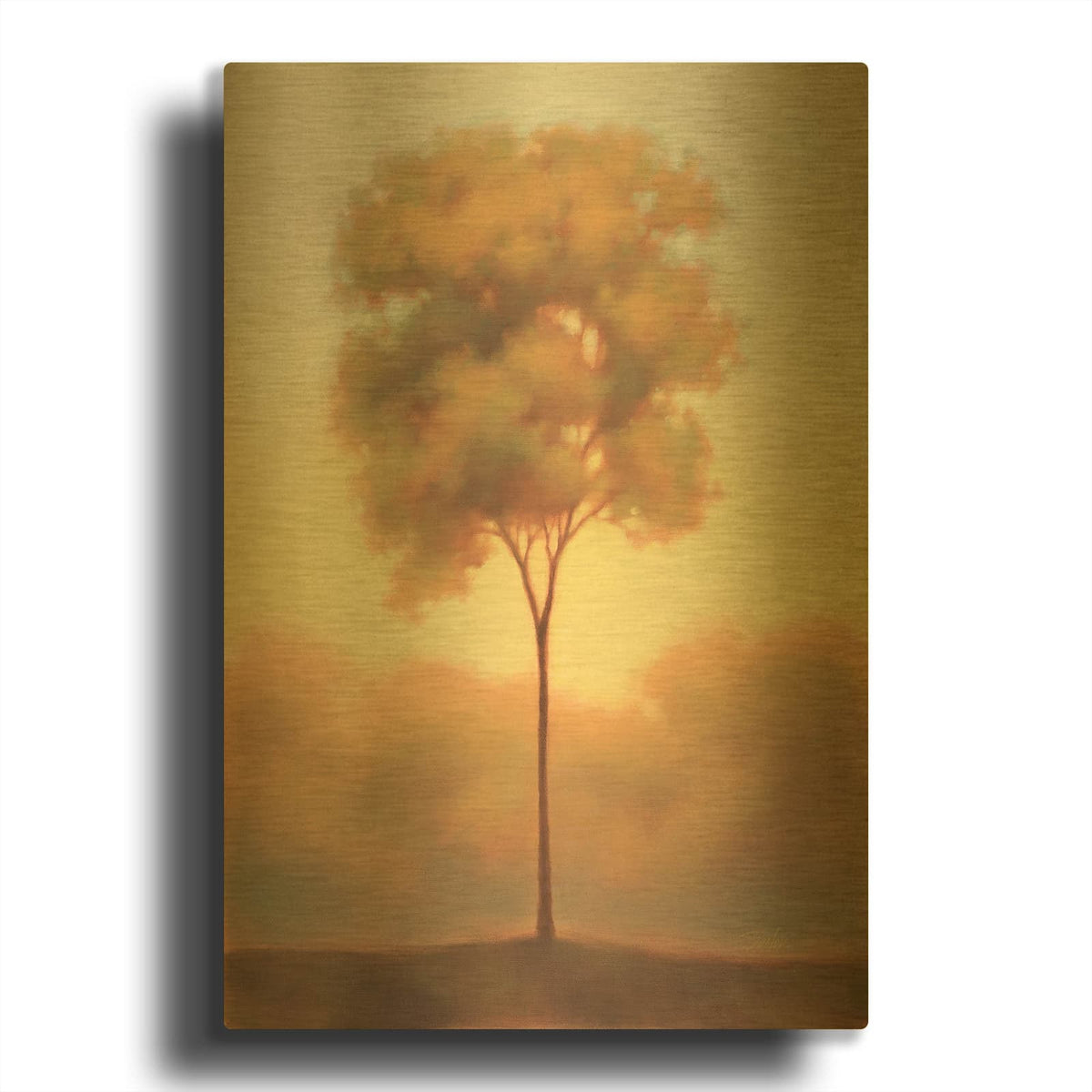 'Solitude III' By Darlou Gams Gold Metal Wall Art